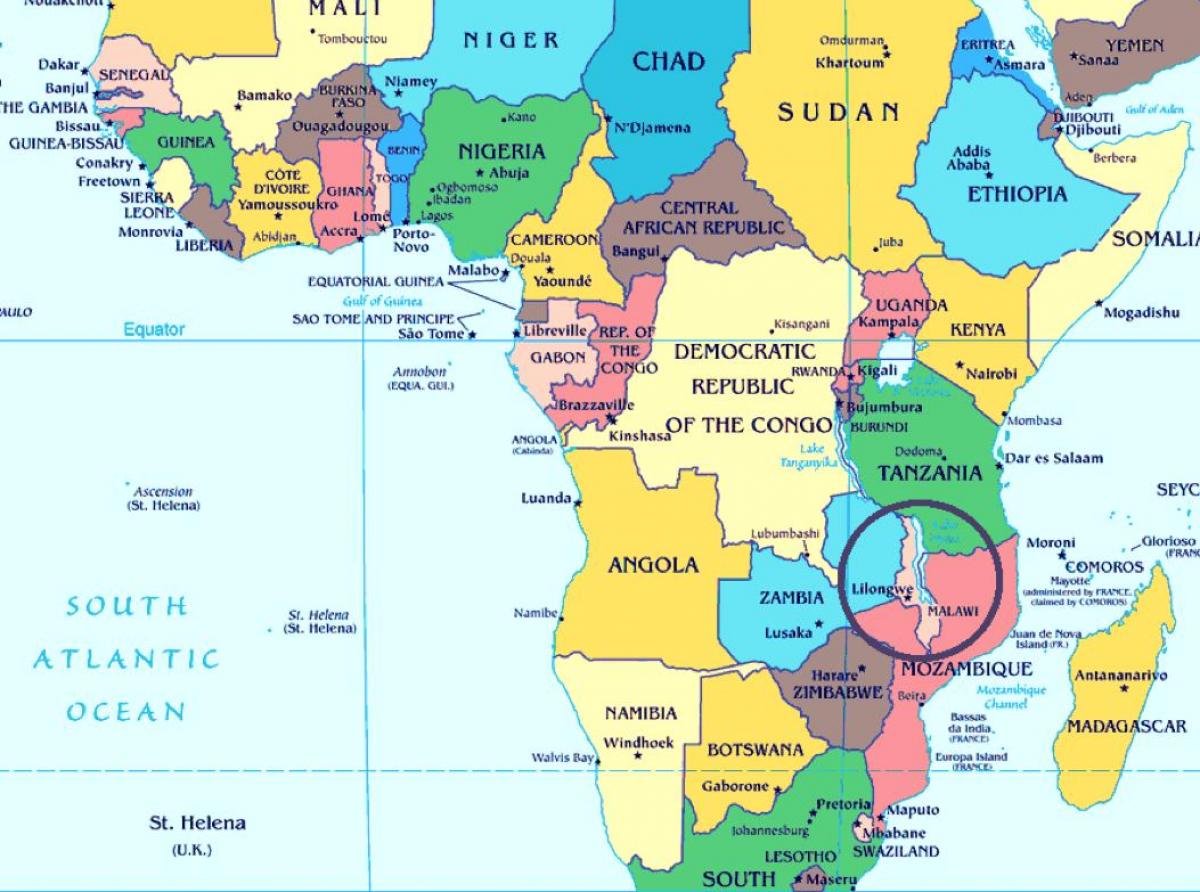 Малави земја во мапата на светот