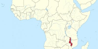 Карта на африка покажува Малави