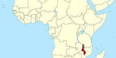 Карта на Малави локација на мапата африка