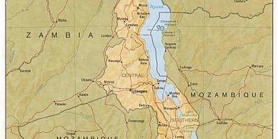Езерото Малави на мапата